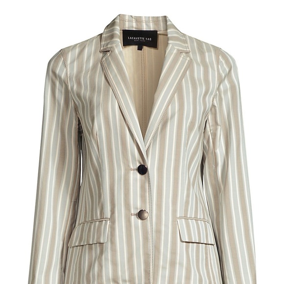 Lafayette 148 Vangie Striped Cotton Blazer NEW - Picture 4 of 6